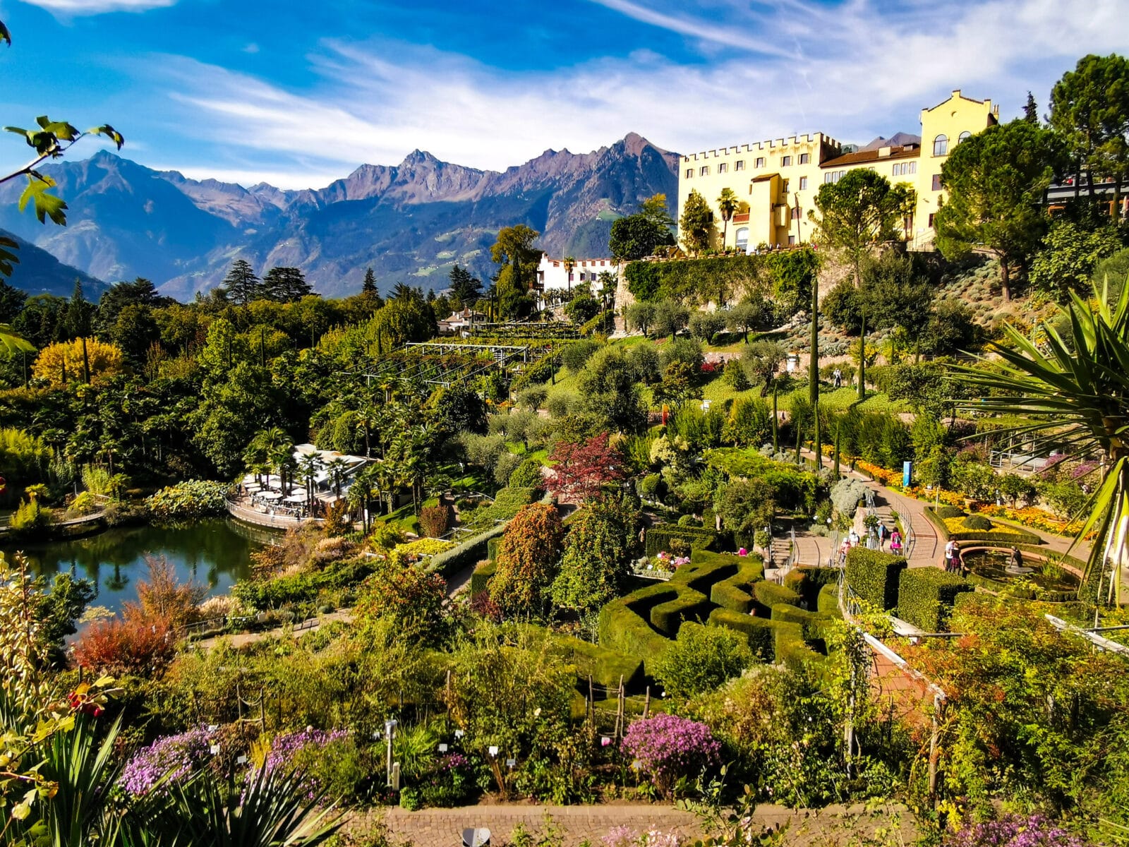 Panorama sui Giardini di Castel Trauttmansdorff Panorama sui Giardini di Castel Trauttmansdorff