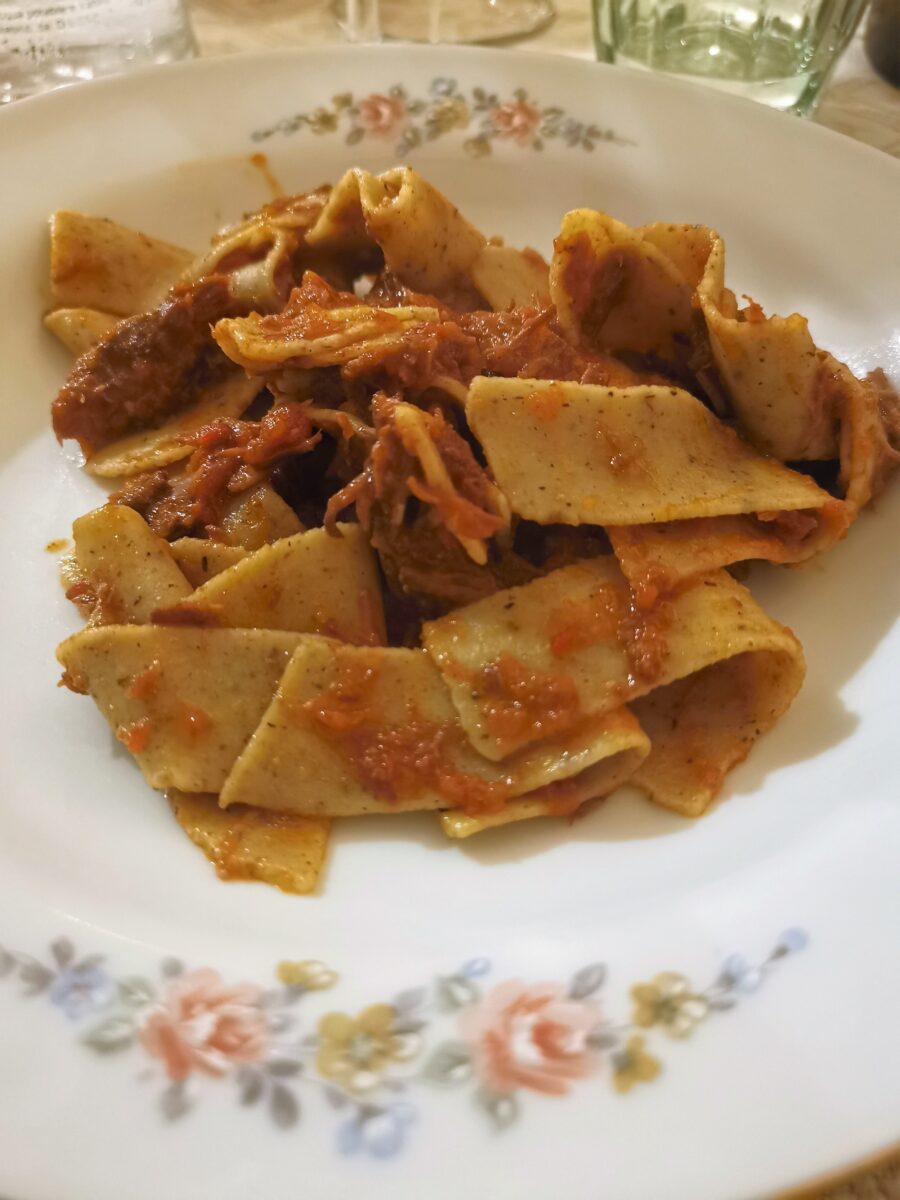 Blecs di grano saraceno al sugo di cinghiale all'Agriturismo Scribano Blecs di grano saraceno al sugo di cinghiale all'Agriturismo Scribano