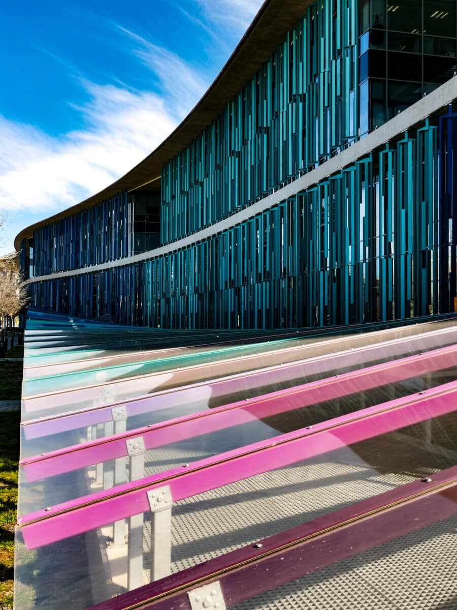 Dettaglio del palazzo della Città della Giustizia Dettaglio del palazzo della Città della Giustizia