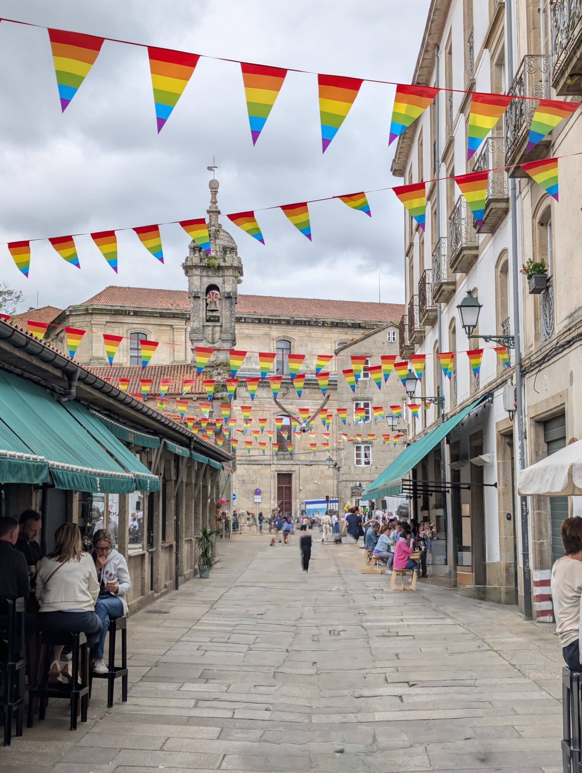 La strada del mercato coperto di Santiago La strada del mercato coperto di Santiago